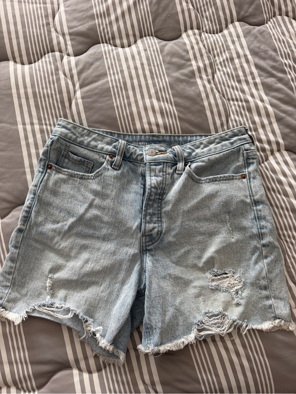 Old Navy Light Blue Distressed Denim Cutoff Shorts